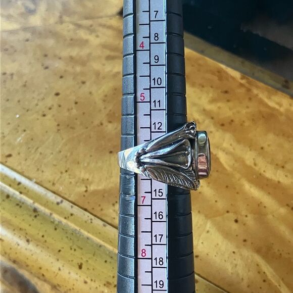 Natural Blue Sapphire Sterling Silver Ring Size 6 - Picture 8 of 8